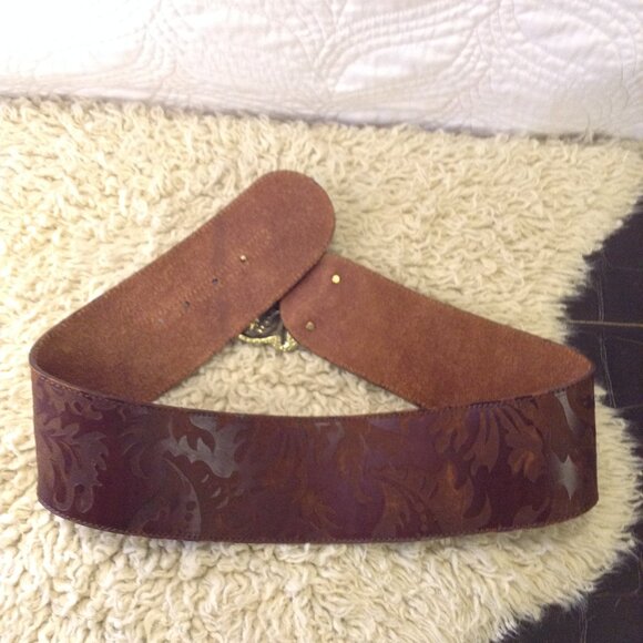 Anthropologie S Leather Belt Elephant Buckle Bohemian Chic Y2K Whimsigoth Charm - Picture 7 of 7